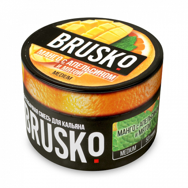 Смесь Brusko Medium Манго апельсин мята 50 грамм в Казани