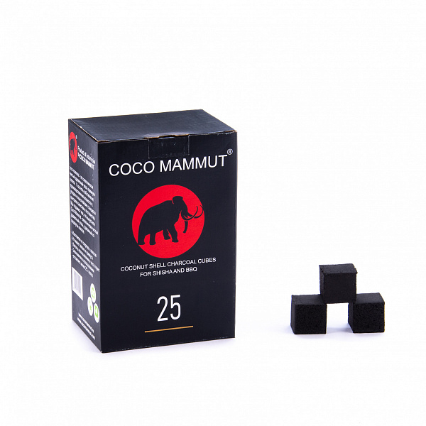 Уголь Cocomammut 25мм для кальяна - 1кг (72 шт) в Казани