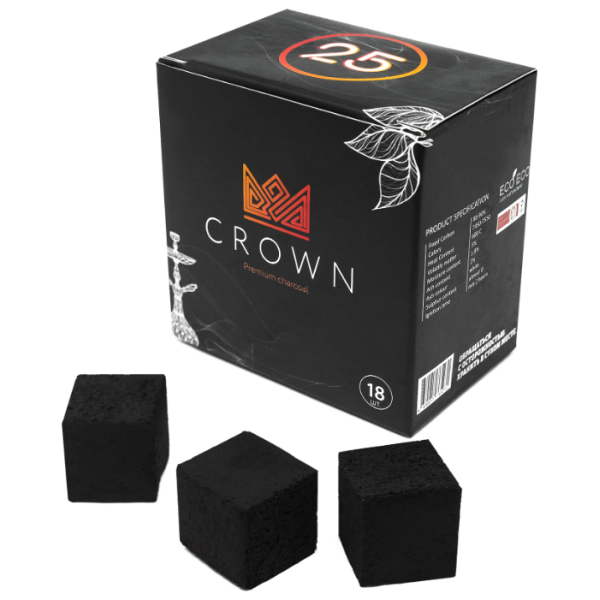Кокосовый уголь Crown 25мм - 18 шт. в Казани