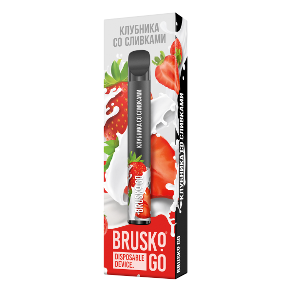 Одноразовая электронная сигарета Brusko Go Клубника Со Сливками 800 затяжек в Казани