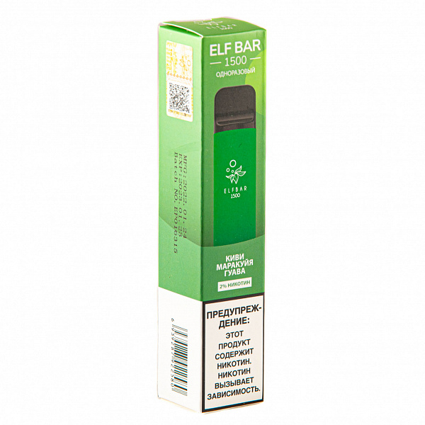 ELFBAR KIWI PASSION FRUIT GUAVA, 1500 тяг в Казани