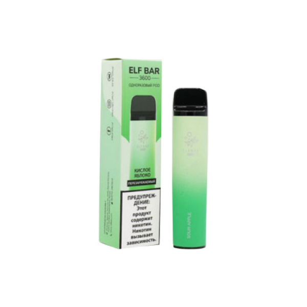 Elfbar (3600 (Кислое яблоко)), 3600 тяг в Казани