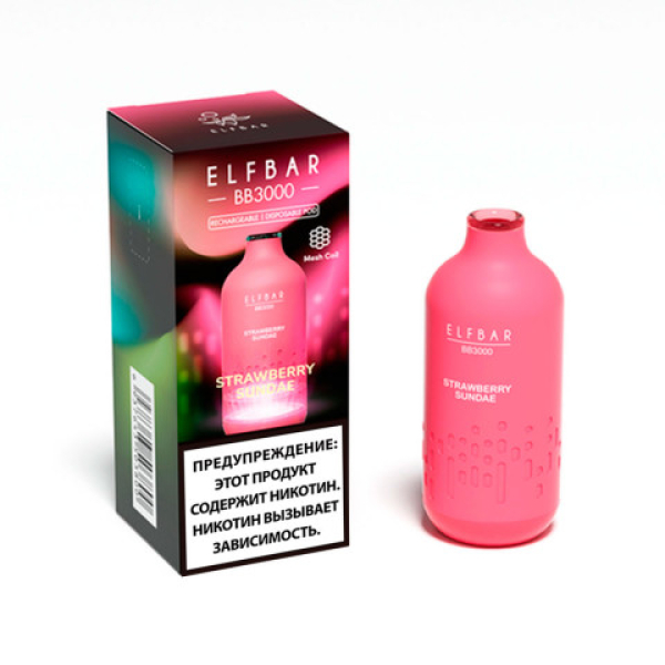 Elfbar BB3000 Мороженое с клубничным джемом, 3000 тяг в Казани