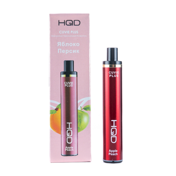 Одноразовая электронная сигарета HQD Cuvie Plus Apple Peach (Яблоко Персик) 1200 затяжек в Казани