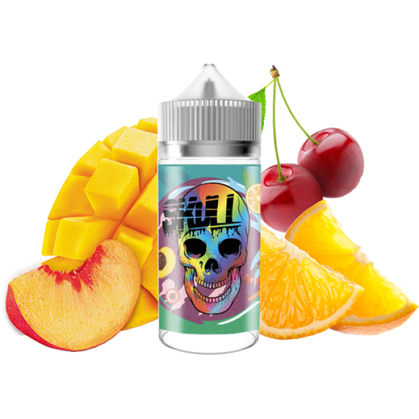 Жидкость SKULL Fruit Bomb (Персик Мандарин Ледяная Вишня) (100 мл, 0 мг/мл) в Казани