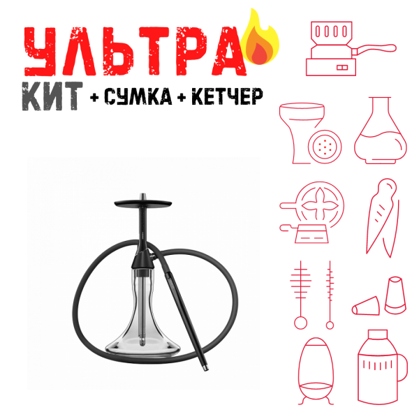 Набор с кальяном  Koress K2 Black Gloss ВСЕ ВКЛЮЧЕНО в Казани