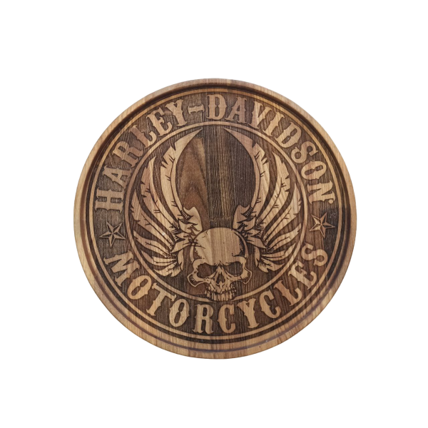 ХукаСтол Поднос Harley Davidson (Коричневый, Бук) для кальяна в Казани