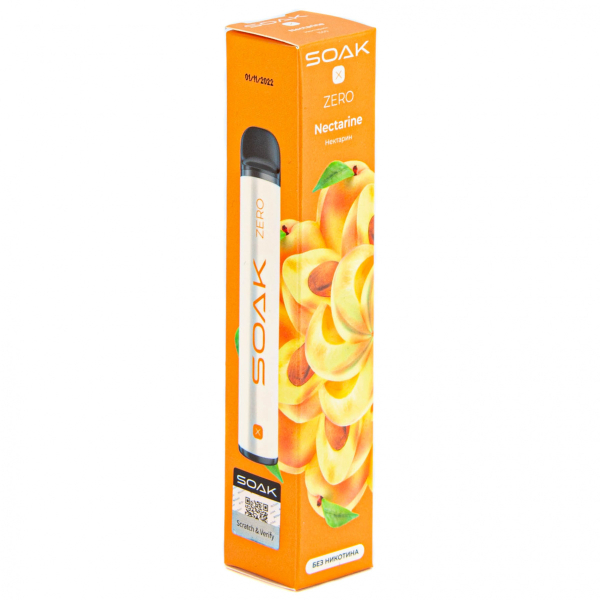 SOAK X ZERO Nectarine 1500 затяжек (без никотина) в Казани