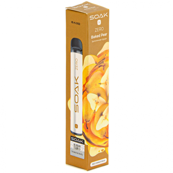 SOAK X ZERO Baked pear 1500 затяжек (без никотина) в Казани