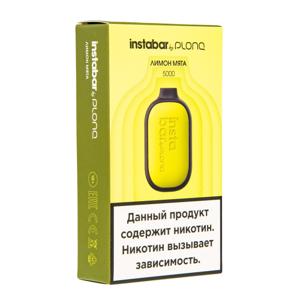Plonq Instabar Лимон Мята (5000 Затяжек) 20 Мг в Казани