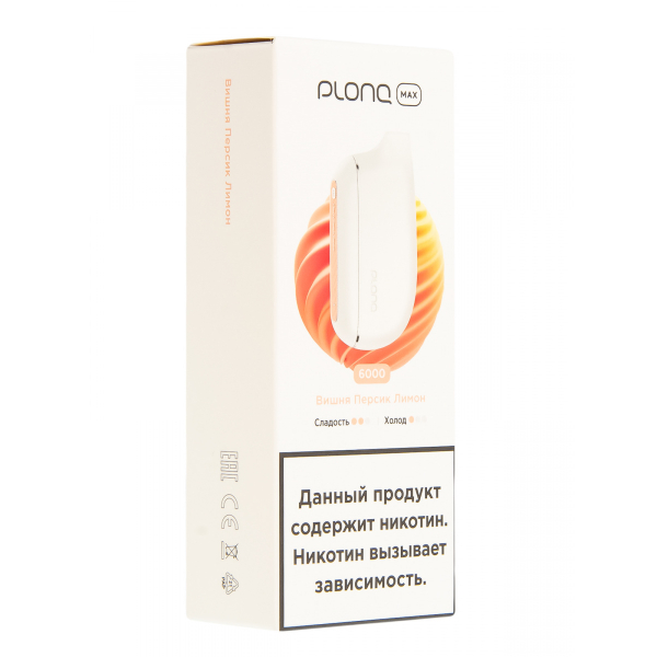 Plonq Max Вишня Персик Лимон (6000 Затяжек) 20 Мг в Казани