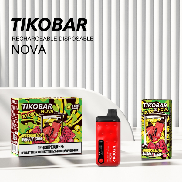 Электронка Tikobar Nova Арбузная Жвачка 10000 Затяжек в Казани