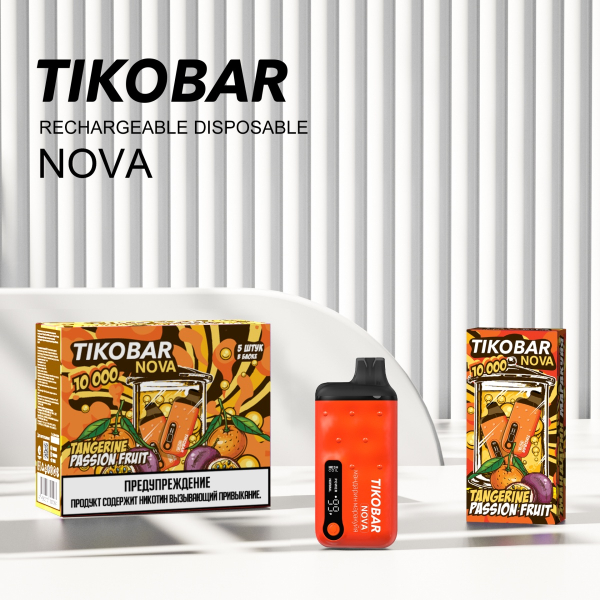 Электронка Tikobar Nova Мандарин Маракуйя 10000 Затяжек в Казани