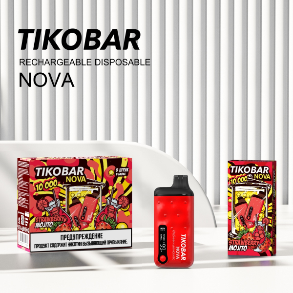 Электронка Tikobar Nova Клубничный Мохито 10000 Затяжек в Казани