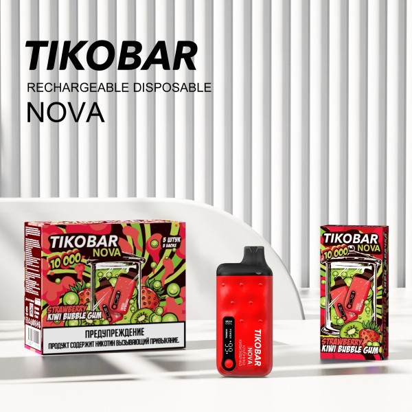 Электронка Tikobar Nova Клубника Киви Жвачка 10000 Затяжек в Казани