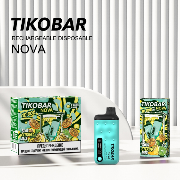 Электронка Tikobar Nova Кислый Цитрусовый Микс 10000 Затяжек в Казани