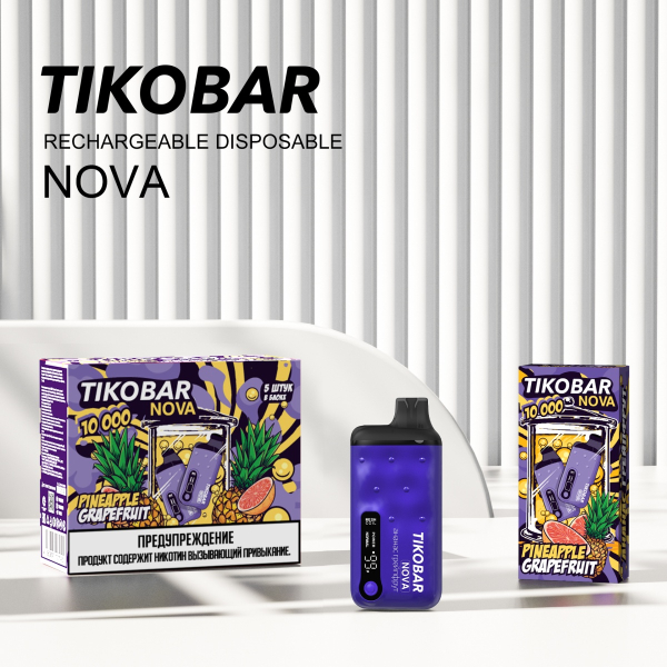 Электронка Tikobar Nova Ананас Грейпфрут 10000 Затяжек в Казани