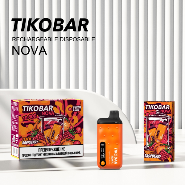 Электронка Tikobar Nova Персик Малина 10000 Затяжек в Казани