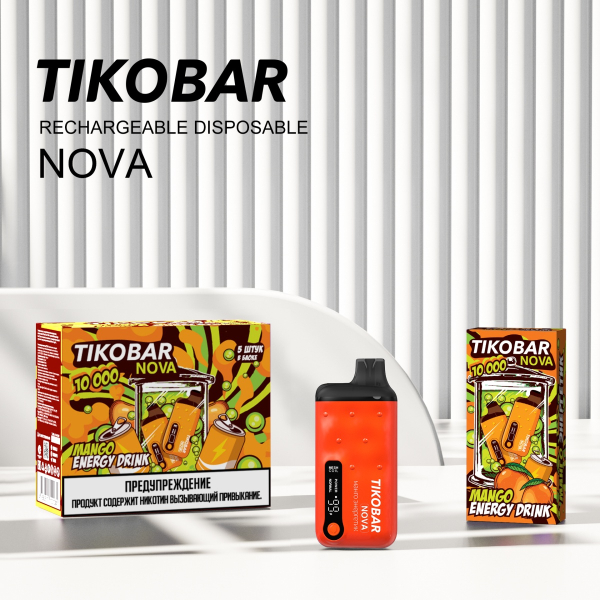 Электронка Tikobar Nova Манго Энергетик 10000 Затяжек в Казани