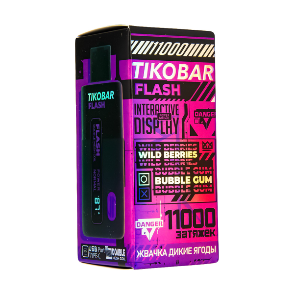 Электронка Tikobar Flash Жвачка Дикие Ягоды 11000 Затяжек в Казани