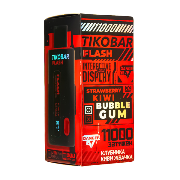 Электронка Tikobar Flash Клубника Киви Жвачка 11000 Затяжек в Казани