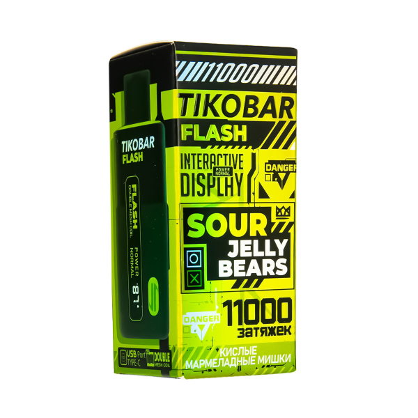 Электронка Tikobar Flash Кислые Мармеладные Мишки 11000 Затяжек в Казани