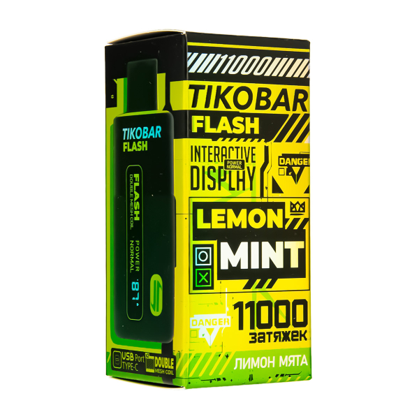 Электронка Tikobar Flash Лимон Мята 11000 Затяжек в Казани