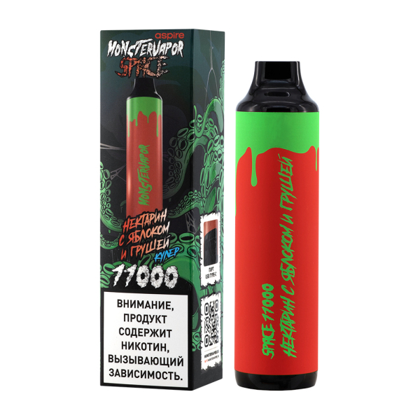 Электронка Monstervapor Space Нектарин Яблоко И Груша (11000 Затяжек) в Казани