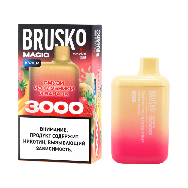 Электронка Brusko Magic Смузи Из Клубники И Банана (3000 Затяжек) в Казани