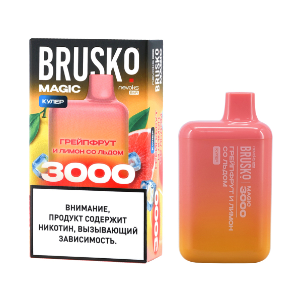 Электронка Brusko Magic Грейпфрут И Лимон Со Льдом (3000 Затяжек) в Казани
