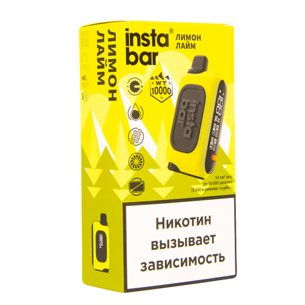 Электронка Plonq Instabar Лимон Лайм (10000 Затяжек) 20 Мг в Казани