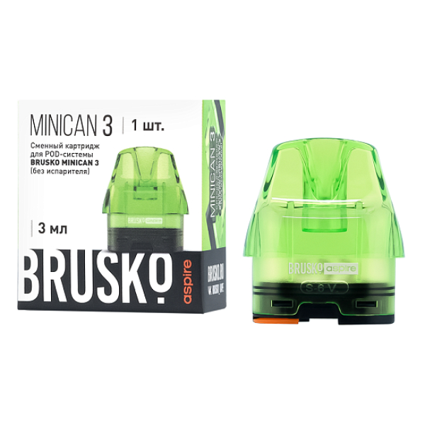 Сменный Картридж Brusko Minican 3, (Зелёный), 3 Мл, Упак. 1 Шт в Казани