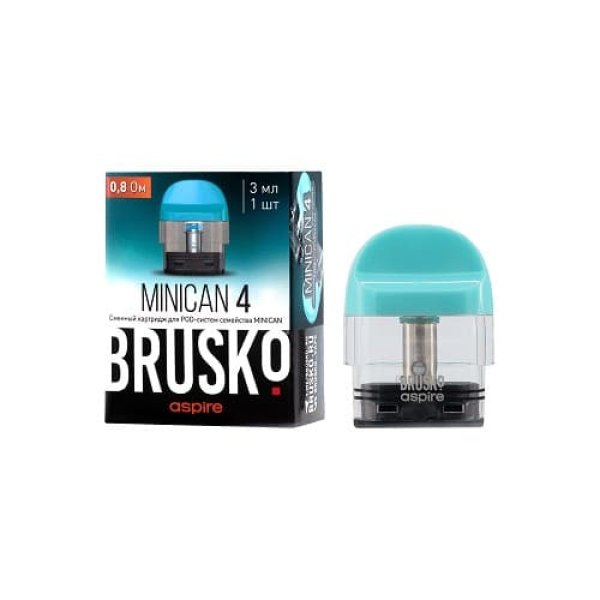 Сменный Картридж Brusko Minican 4 (3Мл) 0,8 Ом, Упак. 1 Шт голубой в Казани