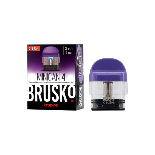 Сменный Картридж Brusko Minican 4 (3Мл) 0,8 Ом, Упак. 1 Шт синий в Казани