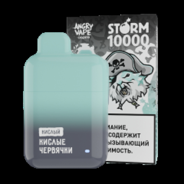 Электронка Angry Vape  Storm Кислые Червячки 10000 затяжек в Казани