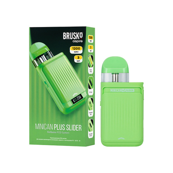 POD-система Brusko Minican Plus Slider Зелёный в Казани