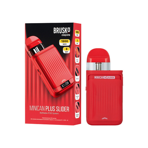 POD-система Brusko Minican Plus Slider Красный в Казани