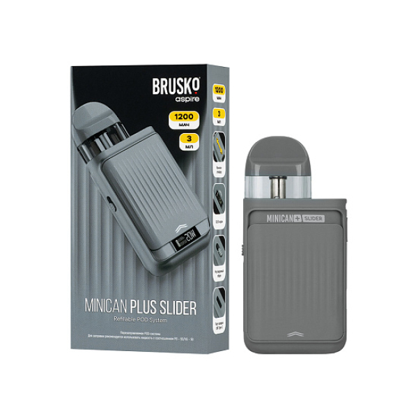 POD-система Brusko Minican Plus Slider Серый в Казани