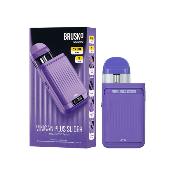 POD-система Brusko Minican Plus Slider Фиолетовый в Казани