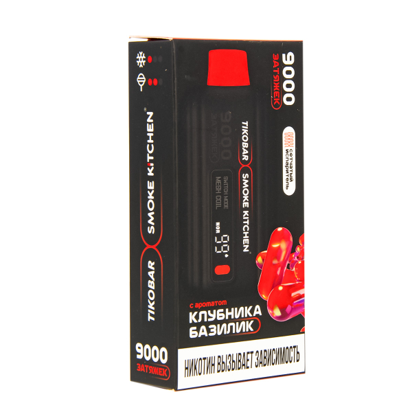 Электронка Tikobar X Smoke Kitchen Solo Клубника Базилик 9000 тяг в Казани