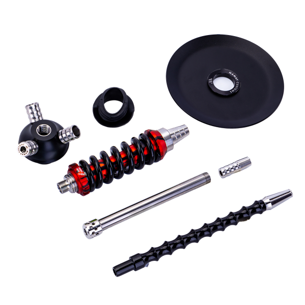 Кальян Mamay Customs Coilover Micro Чёрно Красный Сплеш в Казани