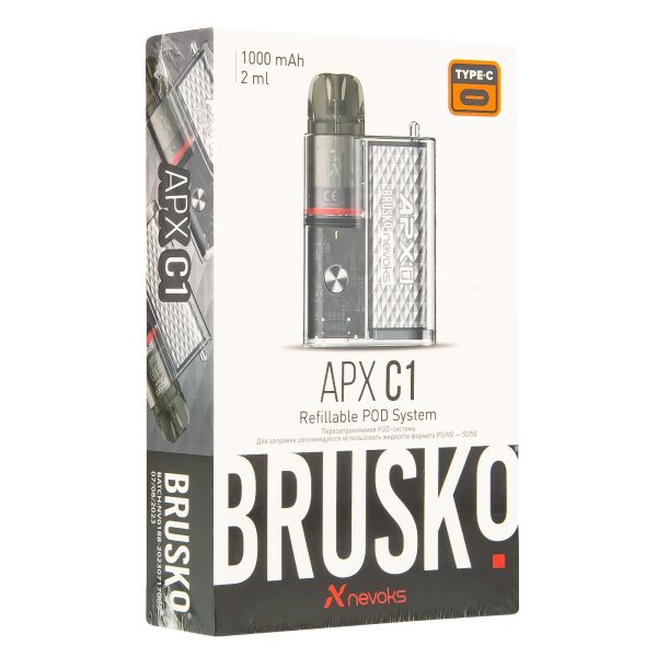 POD-система Brusko Apx C1 Серебристый Кристалл в Казани