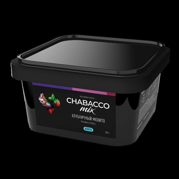 Бестабачная смесь Chabacco Mix Strawberry Mojito Клубничный Мохито  Medium 200 грамм в Казани