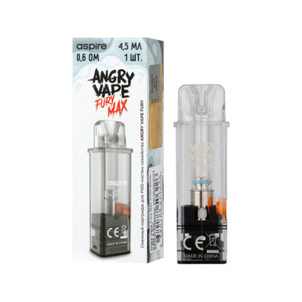 Картридж Angry Vape Fury Max Белый 45 мл 0.6 Ом ( 1 шт.) в Казани