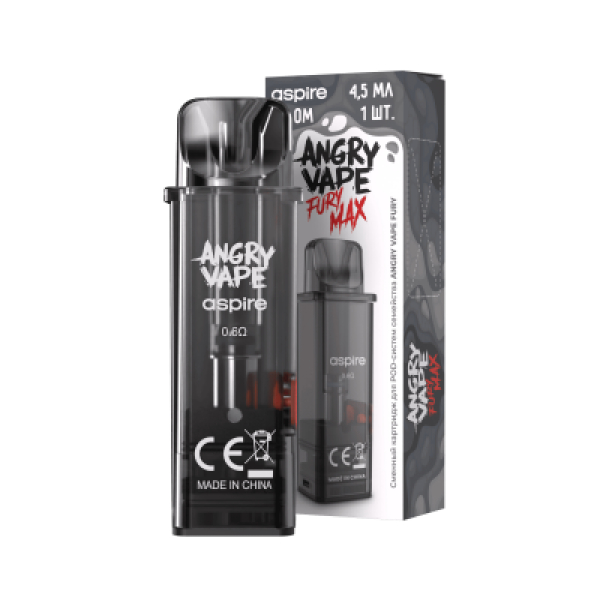 Картридж Angry Vape Fury Max Чёрный 45 мл 0.6 Ом ( 1 шт.) в Казани