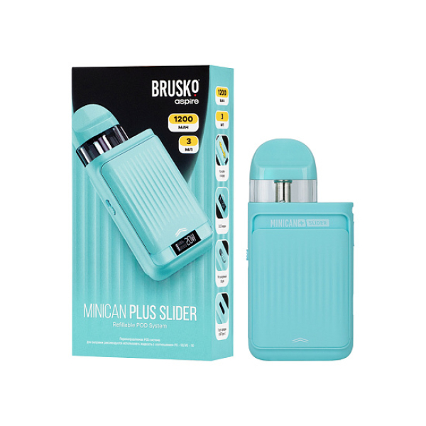 POD-система Brusko Minican      Plus Slider Бирюзовый в Казани