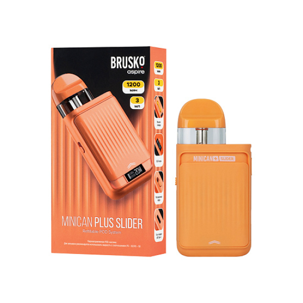 POD-система Brusko Minican      Plus Slider Оранжевый в Казани