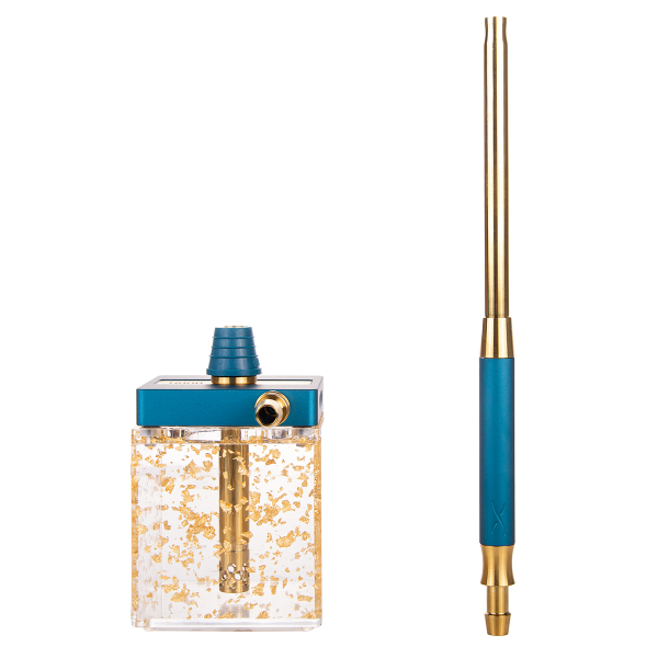 Кальян Hoob Subatom Marine Blue X Gold | Cube Mini Gold в Казани