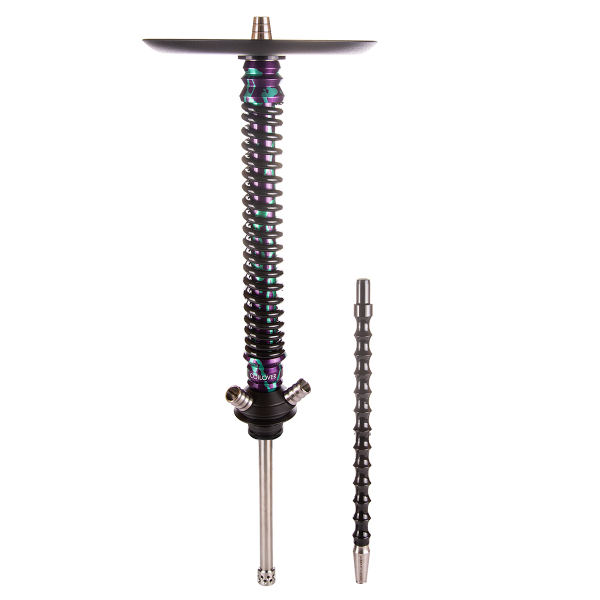 Кальян Mamay Customs Coilover Большой  Пурпурный/бирюзовый Сплеш Чёрный в Казани